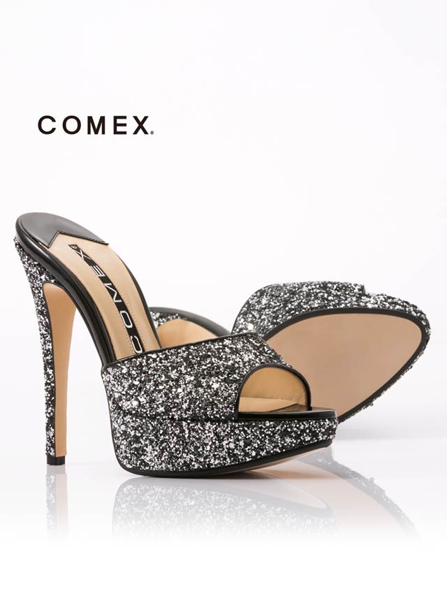 7/25再入荷![14cmヒール]グリッターラメサンダル[5647][COMEX]