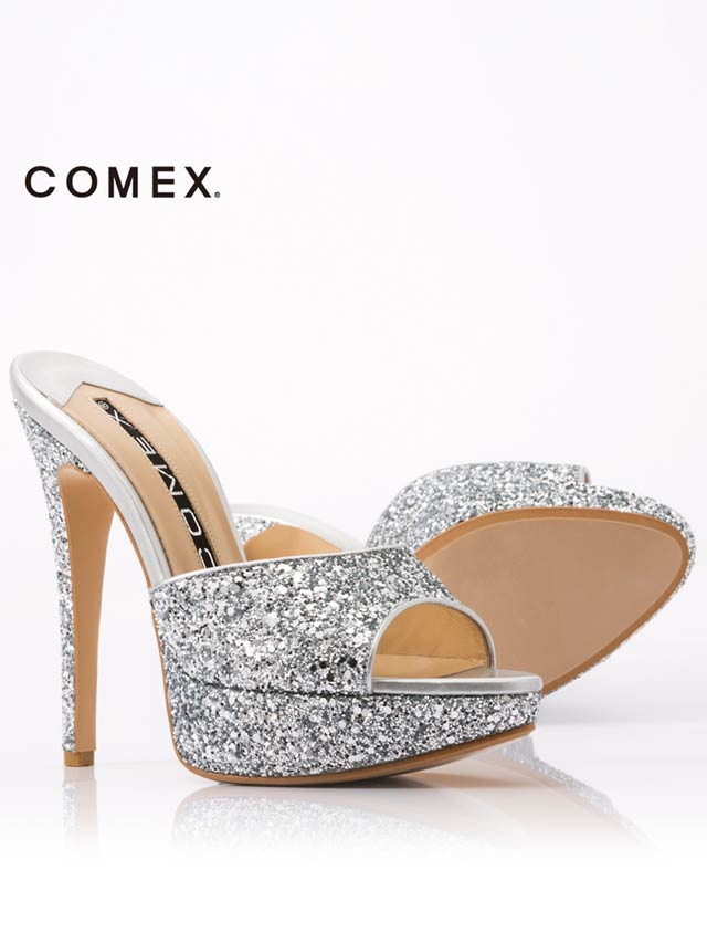 7/25再入荷![14cmヒール]グリッターラメサンダル[5647][COMEX]