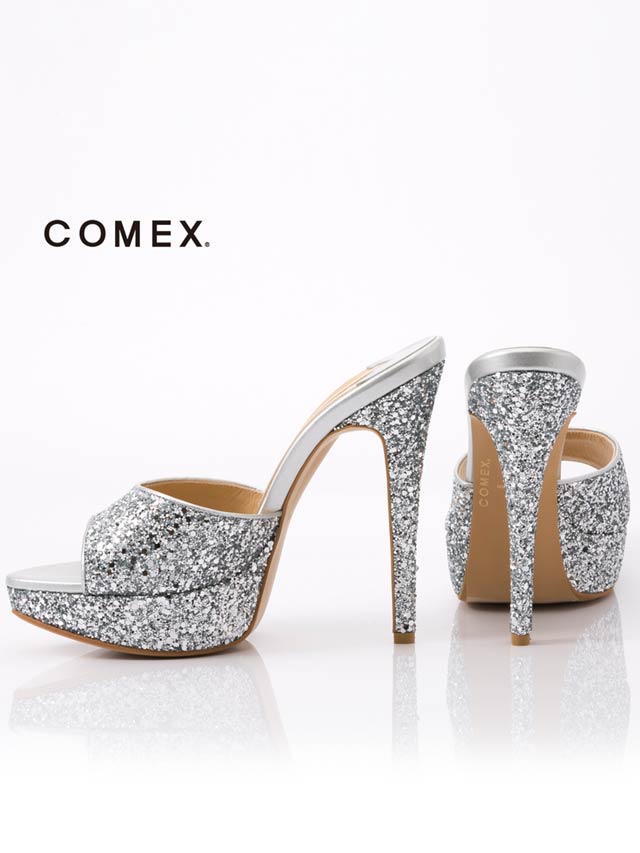 7/25再入荷![14cmヒール]グリッターラメサンダル[5647][COMEX]