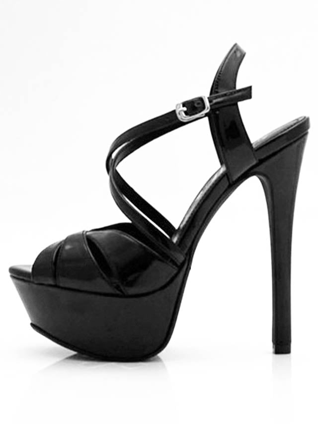 7/25再入荷![16cmヒール]クロスストラップサンダル[9005][Blue Butterfly]