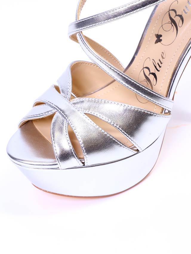 7/25再入荷![16cmヒール]クロスストラップサンダル[9005][Blue Butterfly]