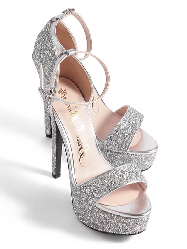 7/25再入荷![15cmヒール]グリッターラメプラットフォームサンダル[9001a][COMEX]