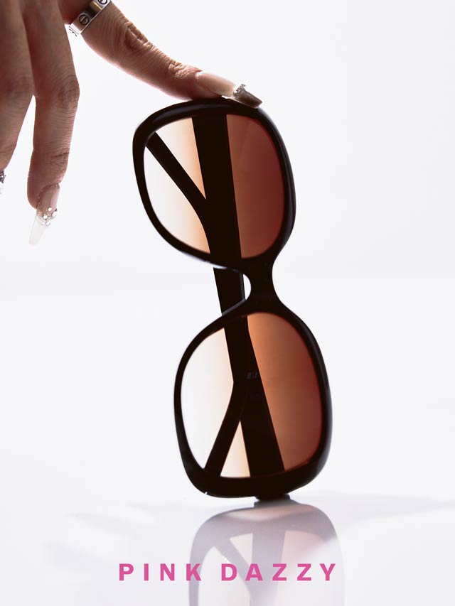 ディープブラウングラデーションスクエアサングラス