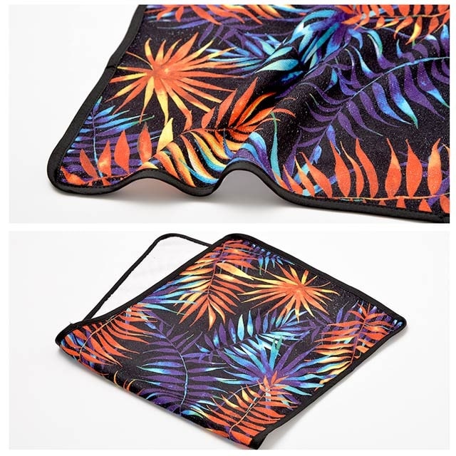 [dazzyオリジナルプリント][全2色]リーフ柄フェイスタオル【dazzy beach/夏小物】