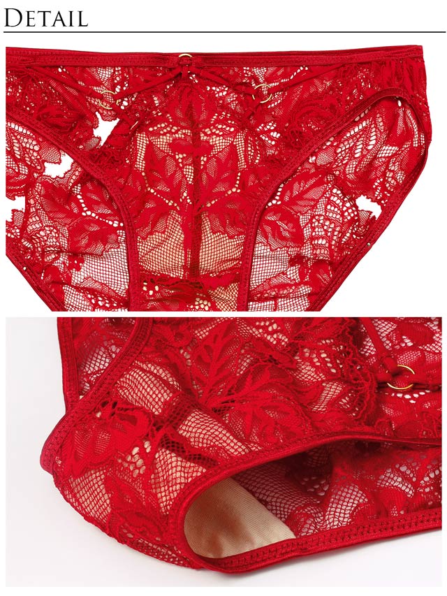 7/17再販!【Reinest】スピンドルレーシィカットブラジャー&バック透けフルバックショーツ[推し]