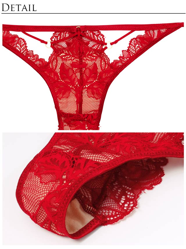 7/17再販!【Tバック】【Reinest】スピンドルレーシィカットブラジャー&バック透けTバックショーツ[推し]