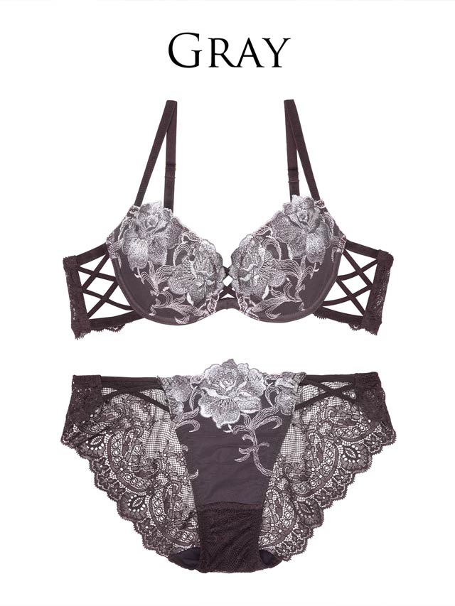 7/29再販!【Reinest】クラッシーディープローズブラジャー&バック透けフルバックショーツ[推し]