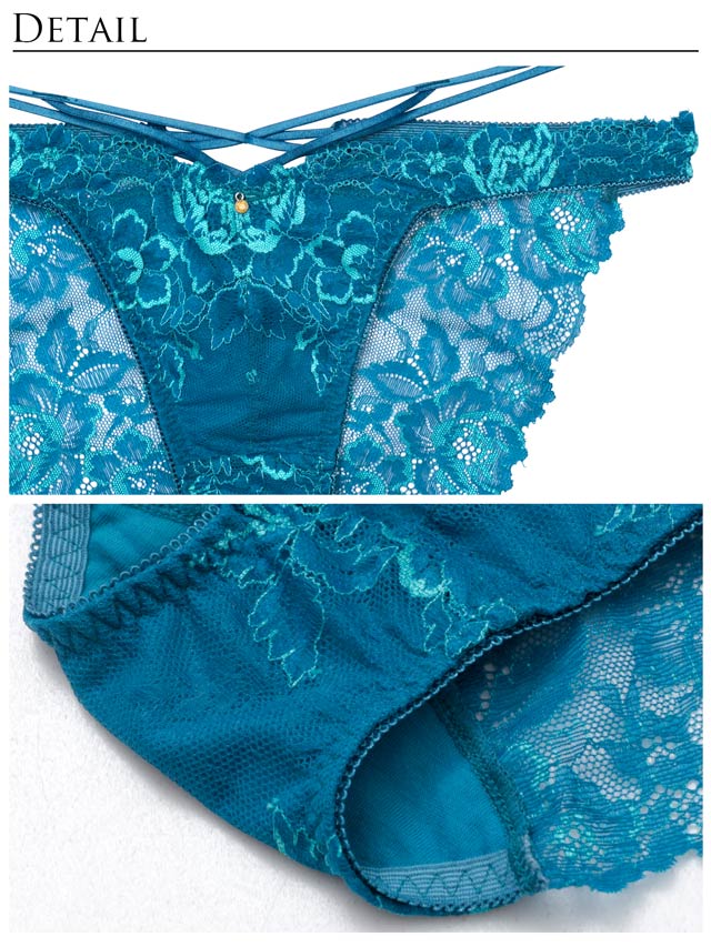 7/28新作!【Reinest】【永尾まりや着用】アクアオーシャンプルメリアブラジャー&バック透けフルバックショーツ[推し]