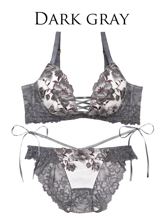 【Reinest】【永尾まりや着用】エレガンスピオニーブルーム育乳脇高★魔法のブラジャー&バック透けフルバックショーツ[推し]