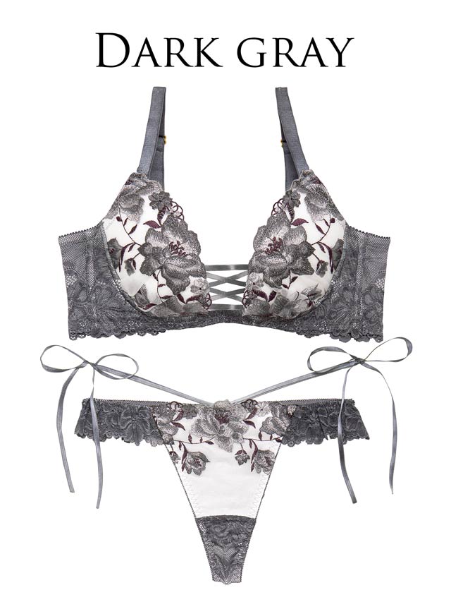 【Tバック】【Reinest】【永尾まりや着用】エレガンスピオニーブルーム育乳脇高★魔法のブラジャー&バック透けTバックショーツ[推し]