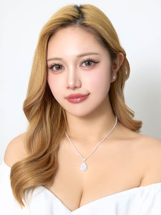 [2点SET]クリスタルドロップビジューネックレス＆ピアスセット