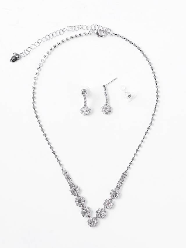 8/13新作![2点SET]ラグジュアリーフラワーモチーフネックレス＆ピアスセット