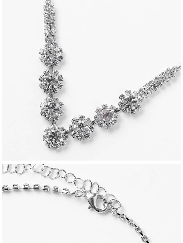 8/13新作![2点SET]ラグジュアリーフラワーモチーフネックレス＆ピアスセット