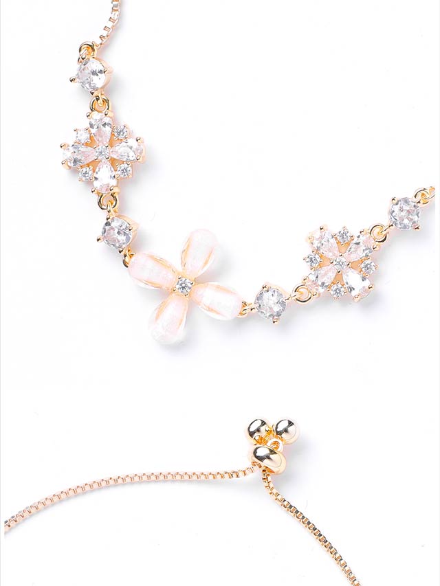 6/18新作!フェミニンビジューフラワーブレスレット