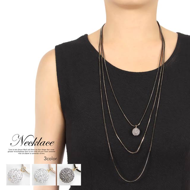 3連ゴールドチェーンネックレス