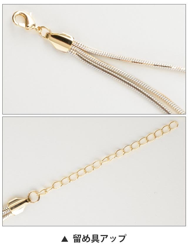 3連ゴールドチェーンネックレス