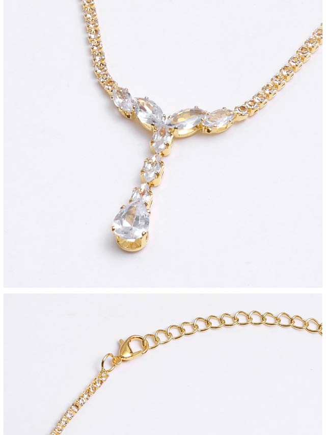 6/25新作![2点SET]グレースビジューネックレス＆ピアスセット