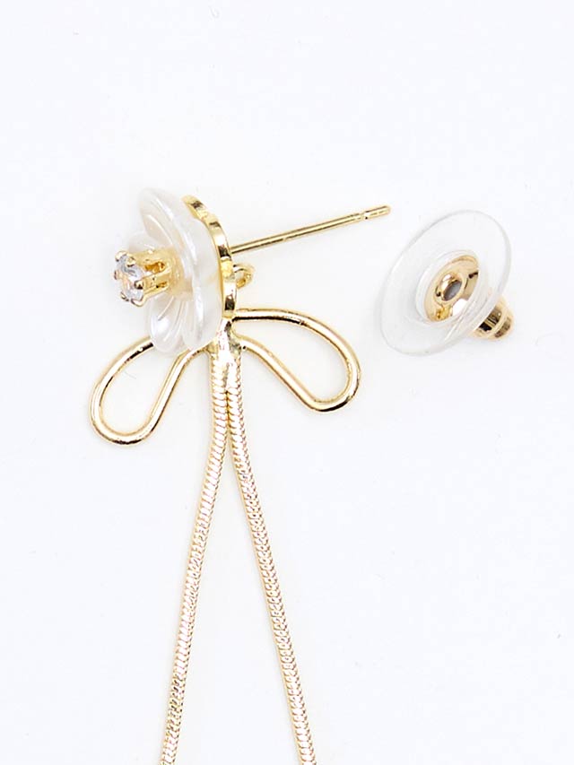 ミドルチェーンフラワーピアス