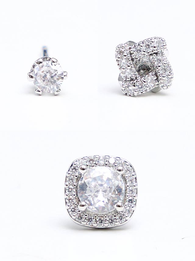 エレガントストーンビジューピアス３点セット