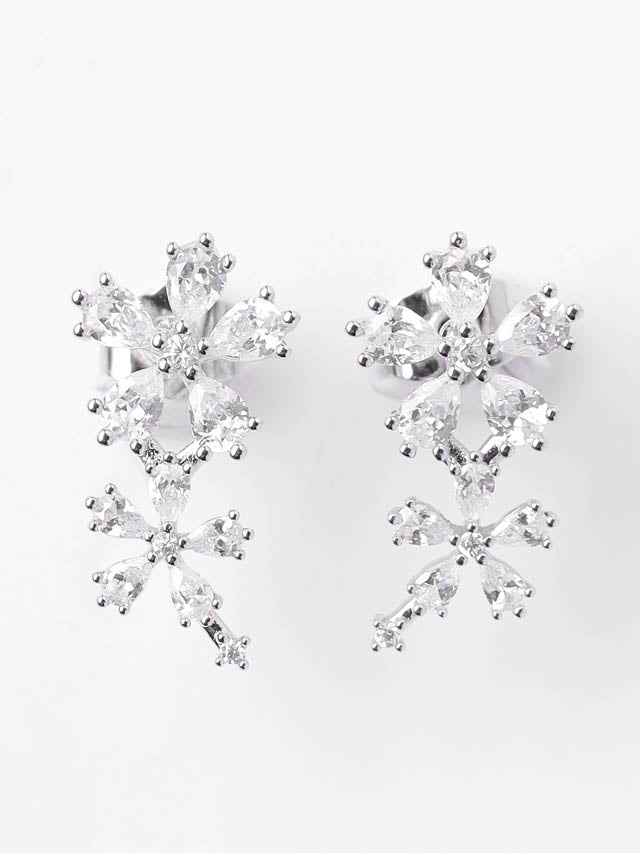 6/18新作![2点SET]プチフラワービジューネックレス＆ピアスセット