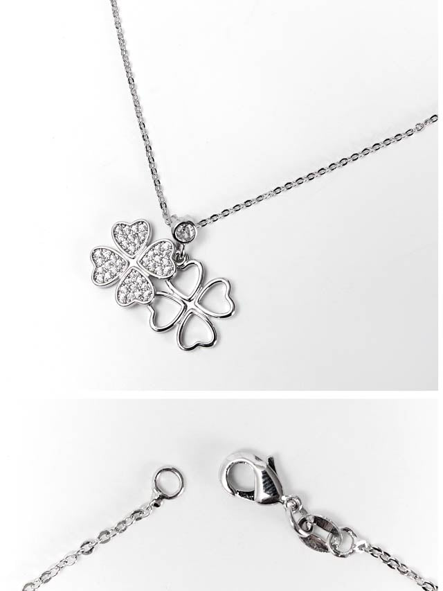 6/4新作![2点SET]フォーリーフクローバーネックレス＆ピアスセット