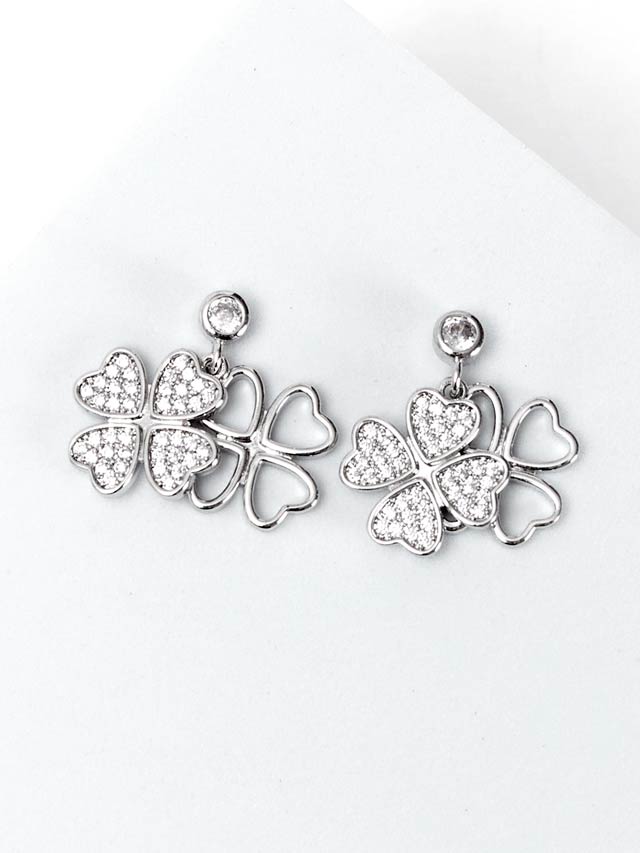 6/4新作![2点SET]フォーリーフクローバーネックレス＆ピアスセット