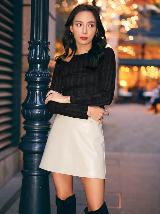 [SMサイズ]レイヤードオープンショルダー長袖ラウンジセットアップ[2サイズ展開]