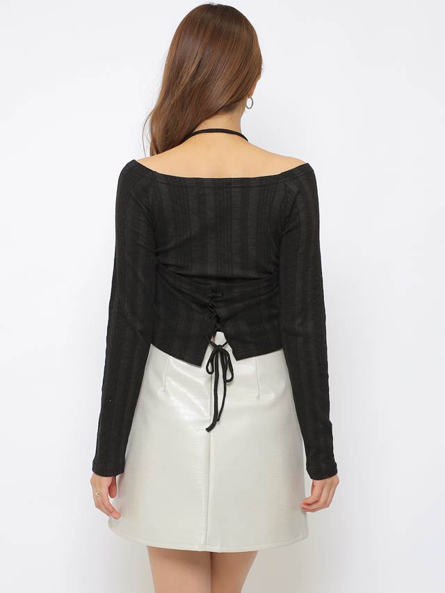 [SMサイズ]レイヤードオープンショルダー長袖ラウンジセットアップ[2サイズ展開]