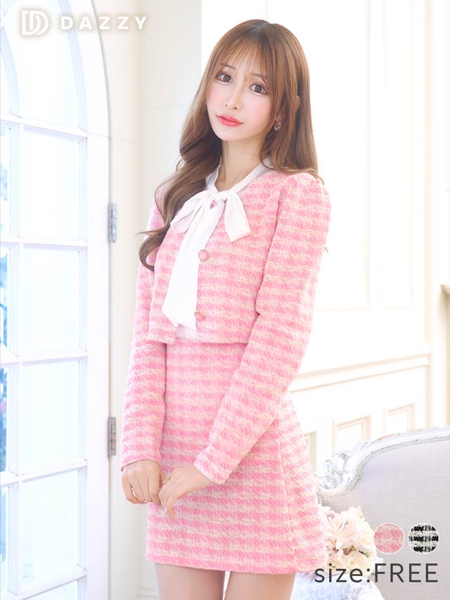 クラシカルギンガムツイードセットアップ[カジュアル/dazzy closet]【ドーリードレス】