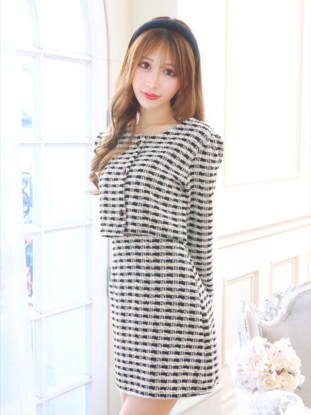 クラシカルギンガムツイードセットアップ[カジュアル/dazzy closet]【ドーリードレス】