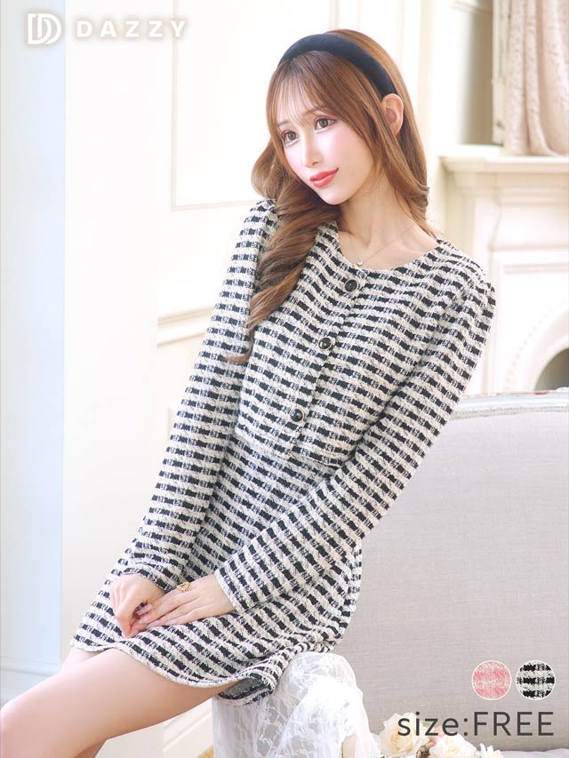 クラシカルギンガムツイードセットアップ[カジュアル/dazzy closet]【ドーリードレス】
