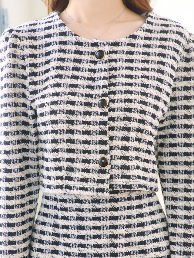 クラシカルギンガムツイードセットアップ[カジュアル/dazzy closet]【ドーリードレス】