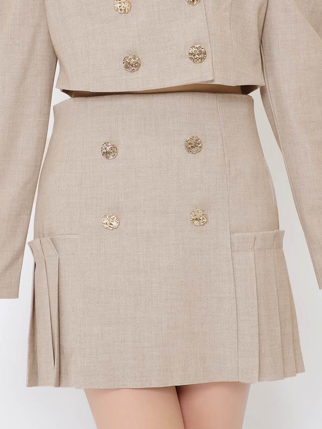 ダブルボタントレンチ風ジャケット&スカートセットアップ[カジュアル/dazzy closet]