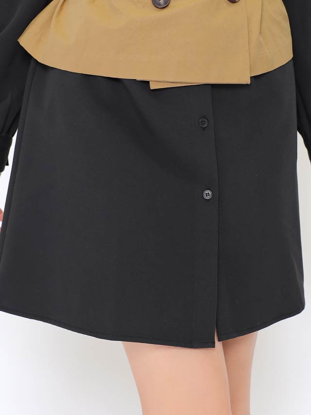 バイカラーベルト付きトレンチ風ワンピース[カジュアル/dazzy closet]