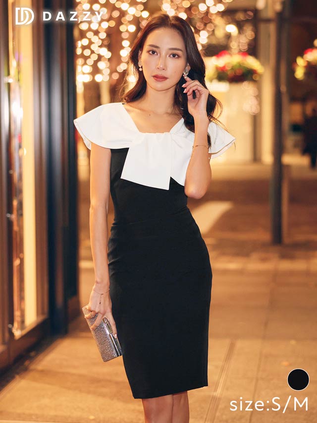 [SMサイズ]ボレロ風ギャザーリボンスリット入りラウンジワンピース[2サイズ展開]