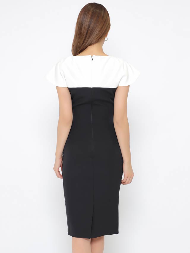 [SMサイズ]ボレロ風ギャザーリボンスリット入りラウンジワンピース[2サイズ展開]