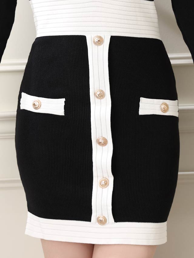 7/8再入荷!ウエスト切り替えボタンビジューラウンジワンピース