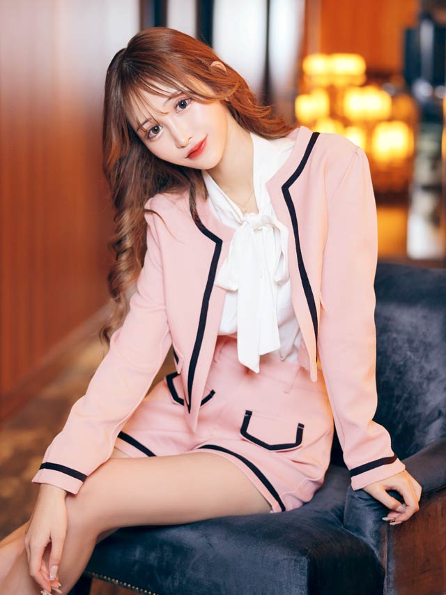 [SMLサイズ]バイカラーパイピング長袖ラウンジセットアップ[3サイズ展開]【ドーリードレス】