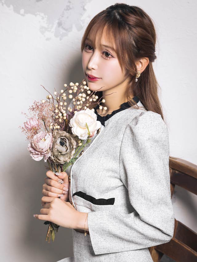 [SMLサイズ]ノーカラーダブルボタンプリーツラウンジセットアップ[カジュアル/dazzy closet]